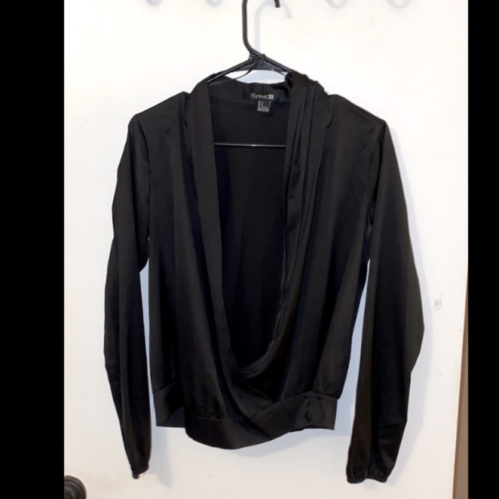 Satin low cut top